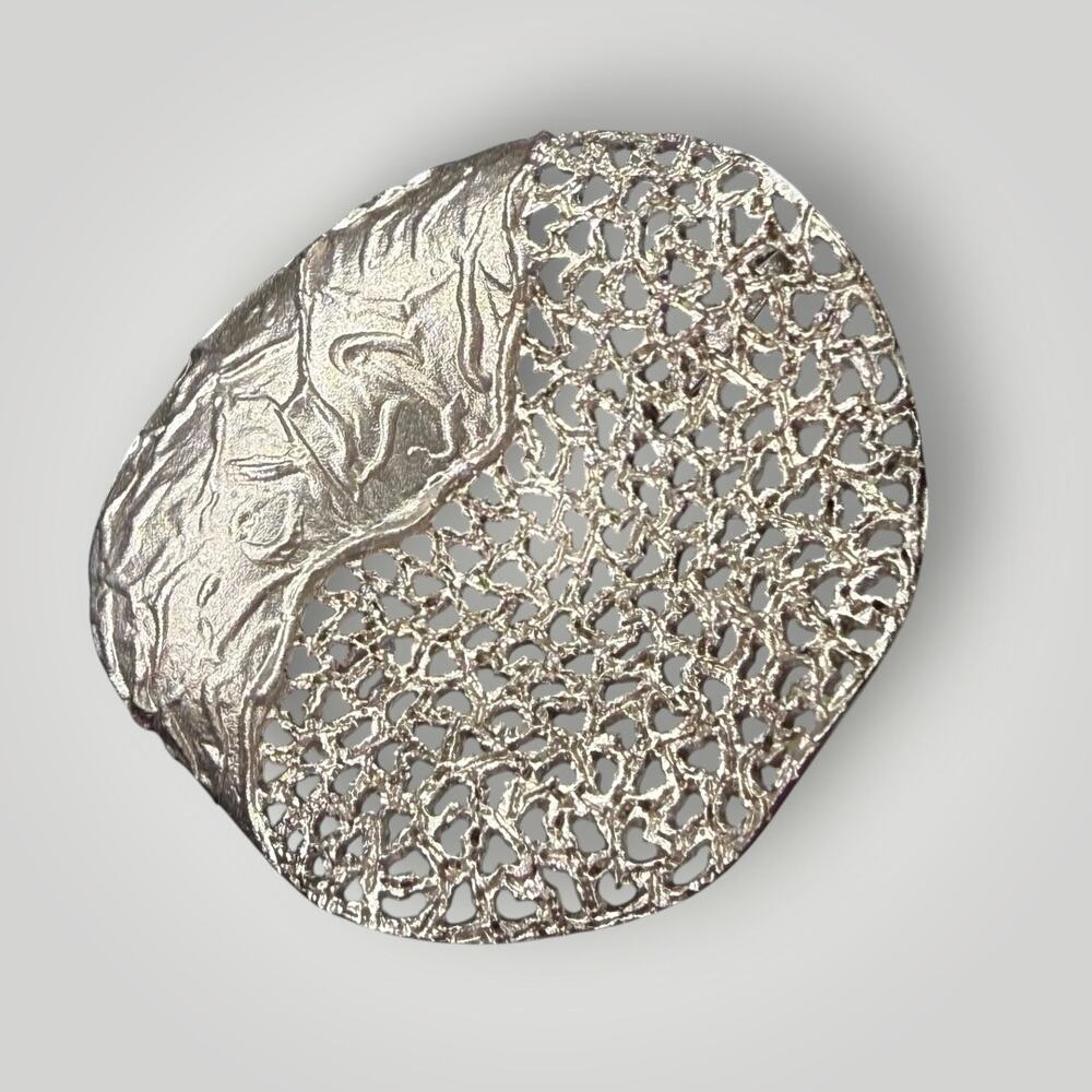 Argent Basic 925 Sterling Silver Rhodium Plated Diamond-Cut Openwork Pendant - Picture 5 of 10